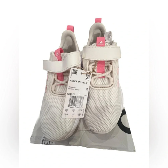NWT Adidas Girls Racer TR23 Running Shoes in OffWhite/Bliss Pink size 13.5 youth - Picture 3 of 7